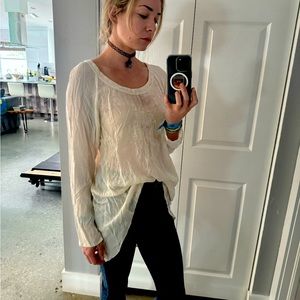 Beautiful subtle texture embroidery tunic top